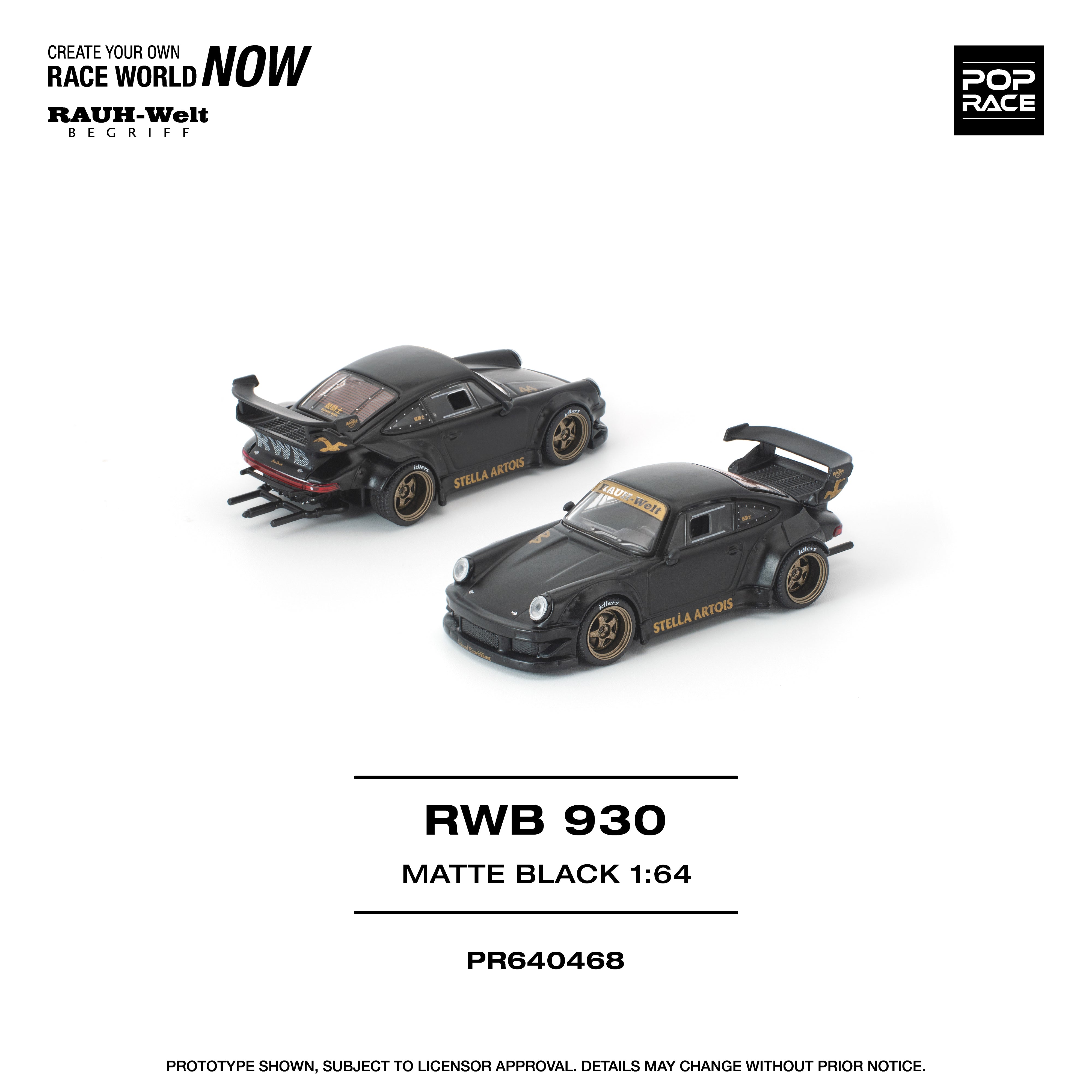 Pop Race Porsche RWB 930 Matte Black Stella Artois – Downskale