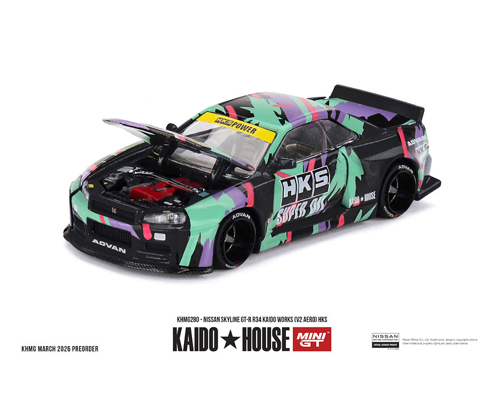 Kaido House x MINI GT Nissan Skyline GT-R R34 Kaido Works (V2 Aero