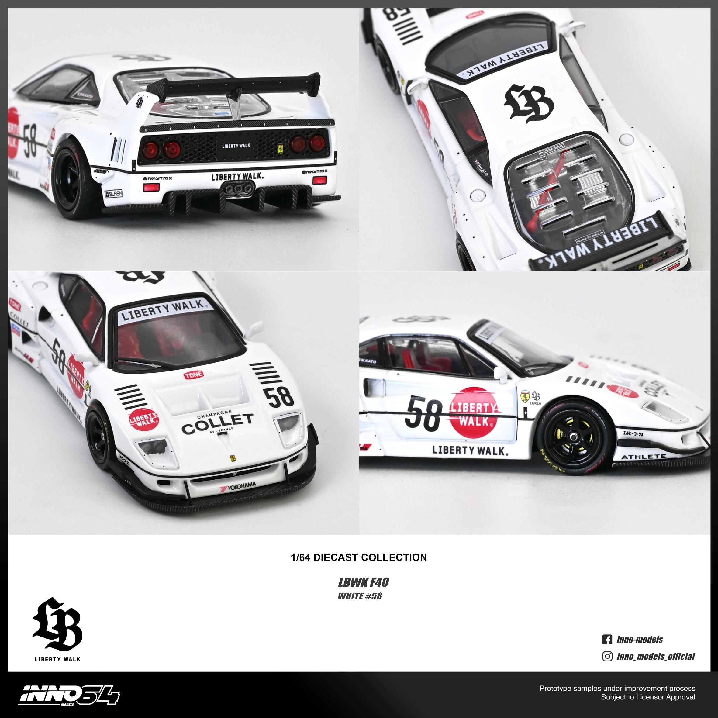 Inno64 Ferrari F40 Liberty Walk LBWK Collet - White – Downskale