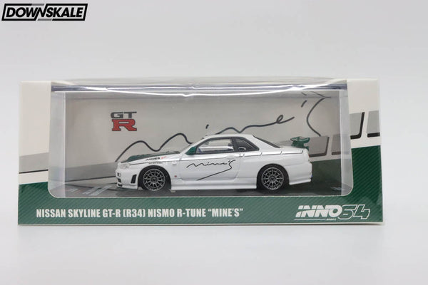 Inno64 Nissan Skyline GT-R (R34) NISMO R-Tune Mine's - White with