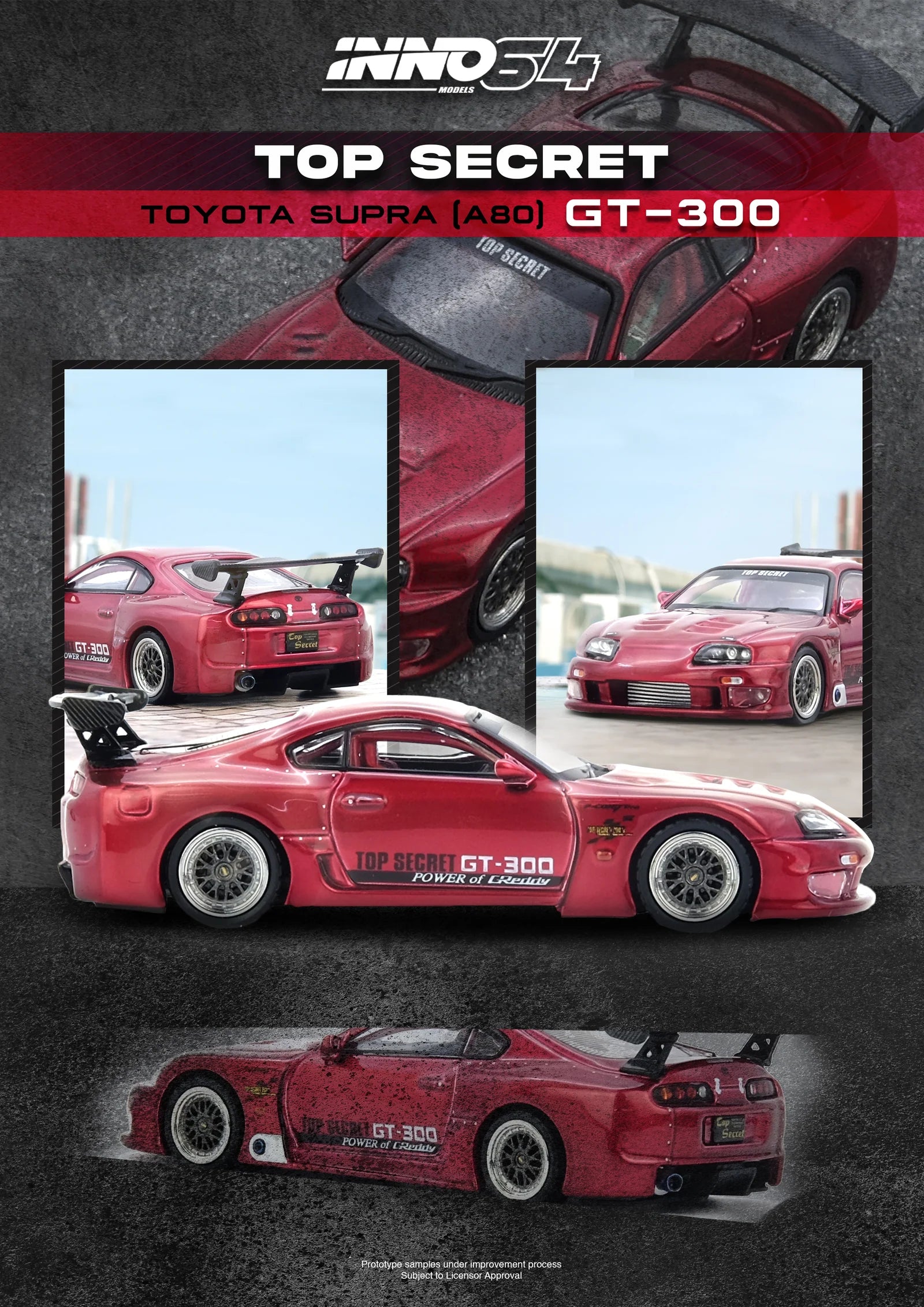 Inno64 Toyota Supra (A80) Top Secret - Red – Downskale Inno64 Toyota Supra (A80) Top Secret - Red – Downskale