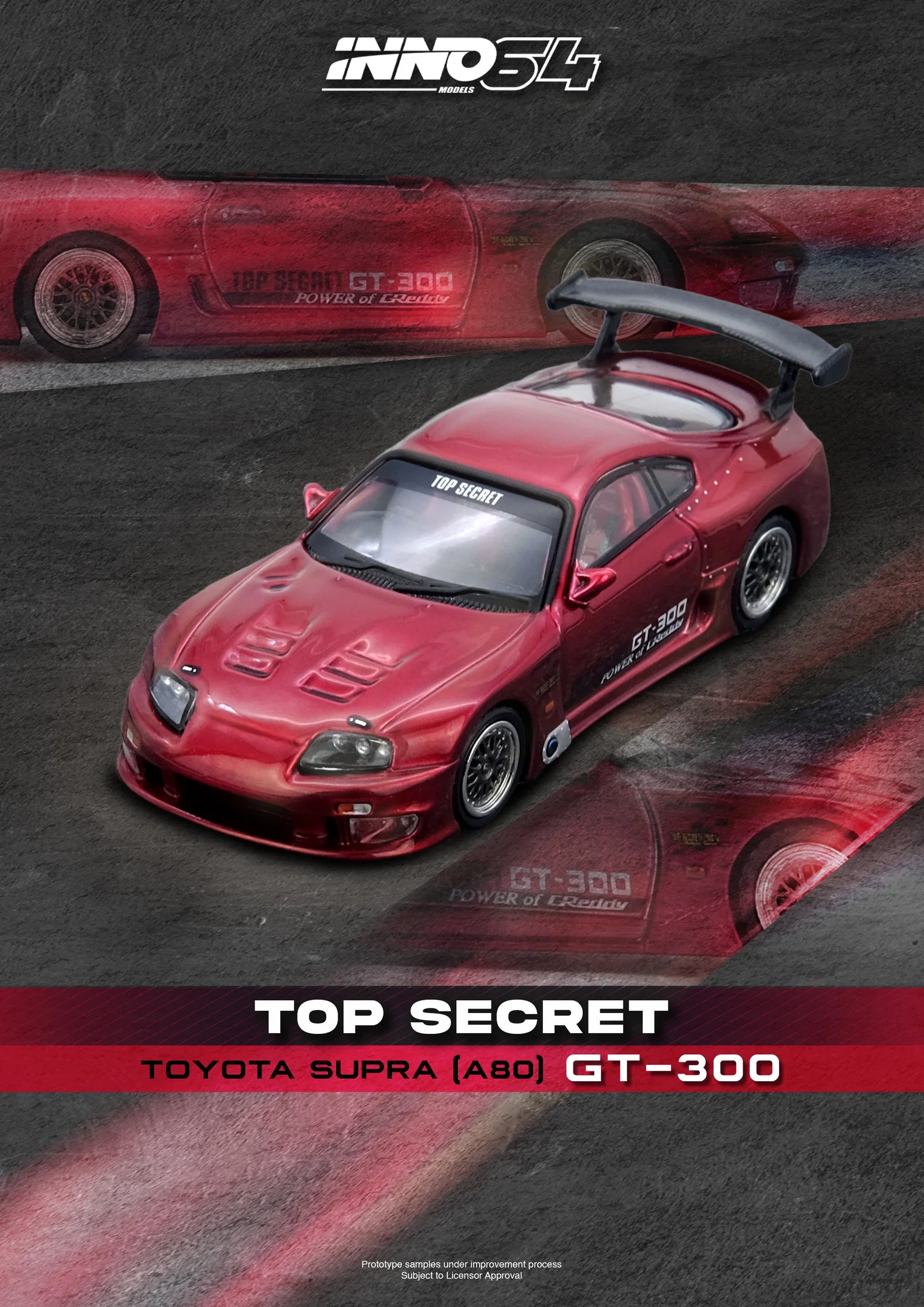 Inno64 Toyota Supra (A80) Top Secret - Red – Downskale Inno64 Toyota Supra (A80) Top Secret - Red – Downskale