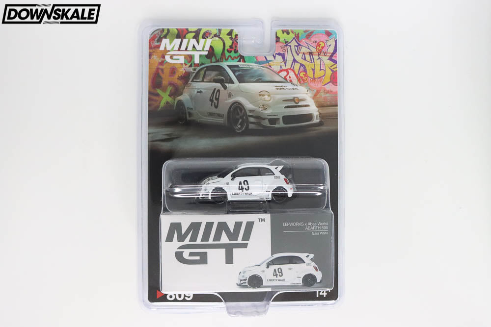 ⭐️MINI GT MINI LB-WORKS ABARTH 595 Gara Mini GT 1:64 LB-WORKS x Abas Works ABARTH 595 Gara White