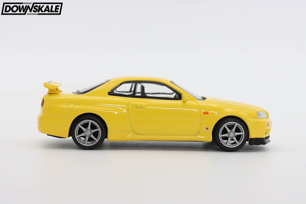 Gt R R34 Yellow MINI GT Nissan Skyline GT-R R34 V-Spec Lightning Yellow – Downskale