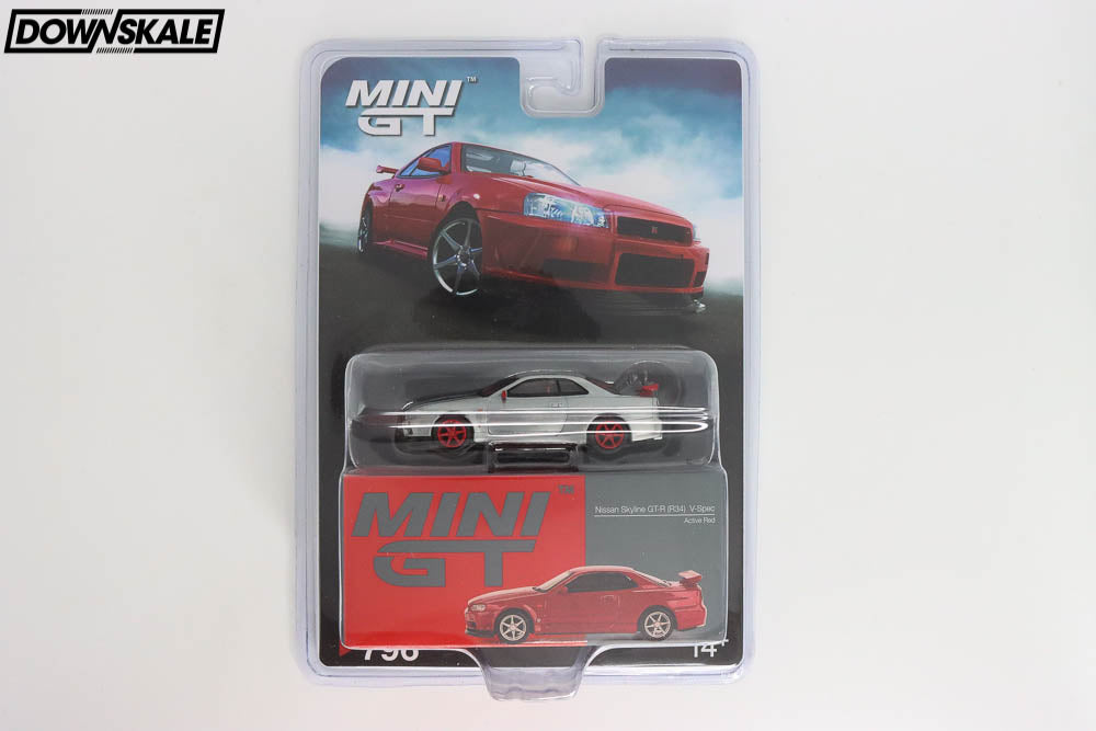 Mini Gt Skyline Gt R R34 MINI GT Nissan Skyline GT-R R34 V-Spec Active Red - Chase – Downskale